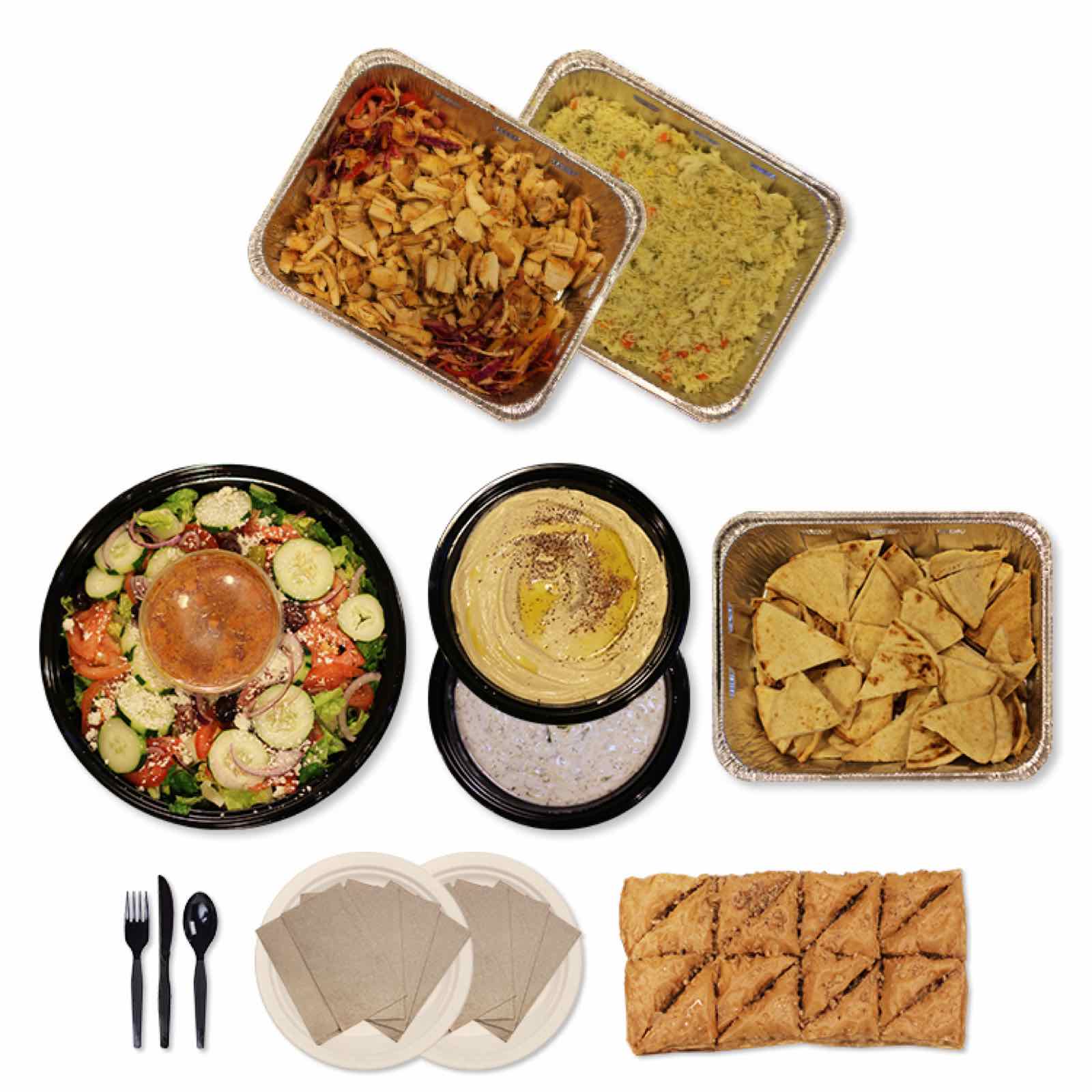 Mediterranean chicken shawarma catering buffet