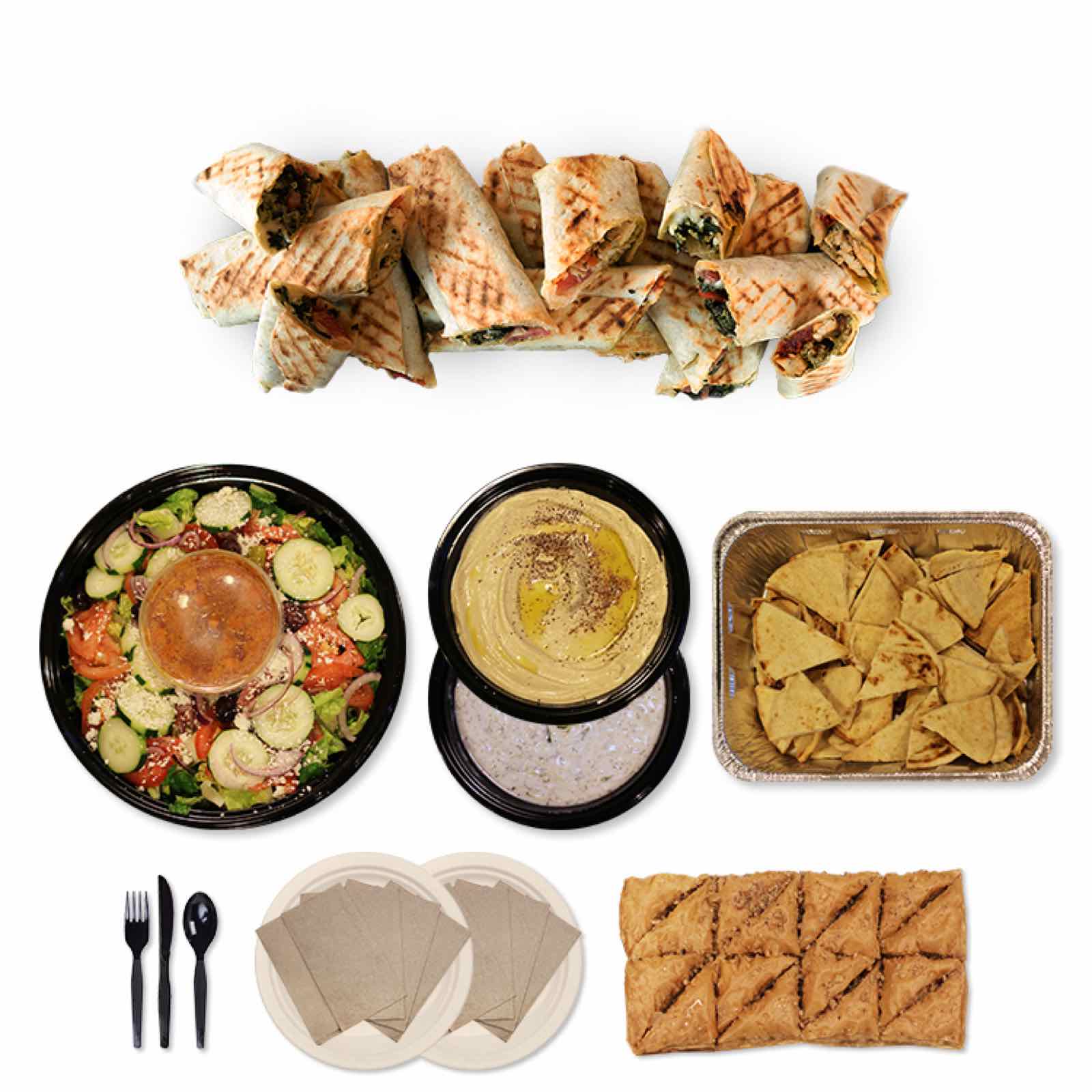 Assorted panini wraps catering buffet
