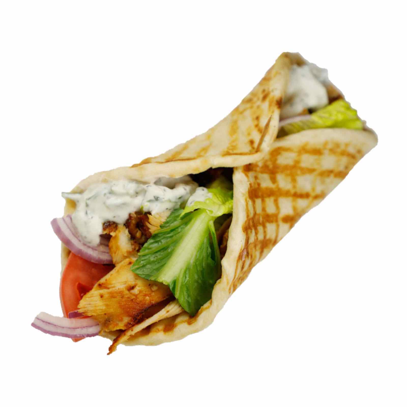 Chicken pita with tzatziki