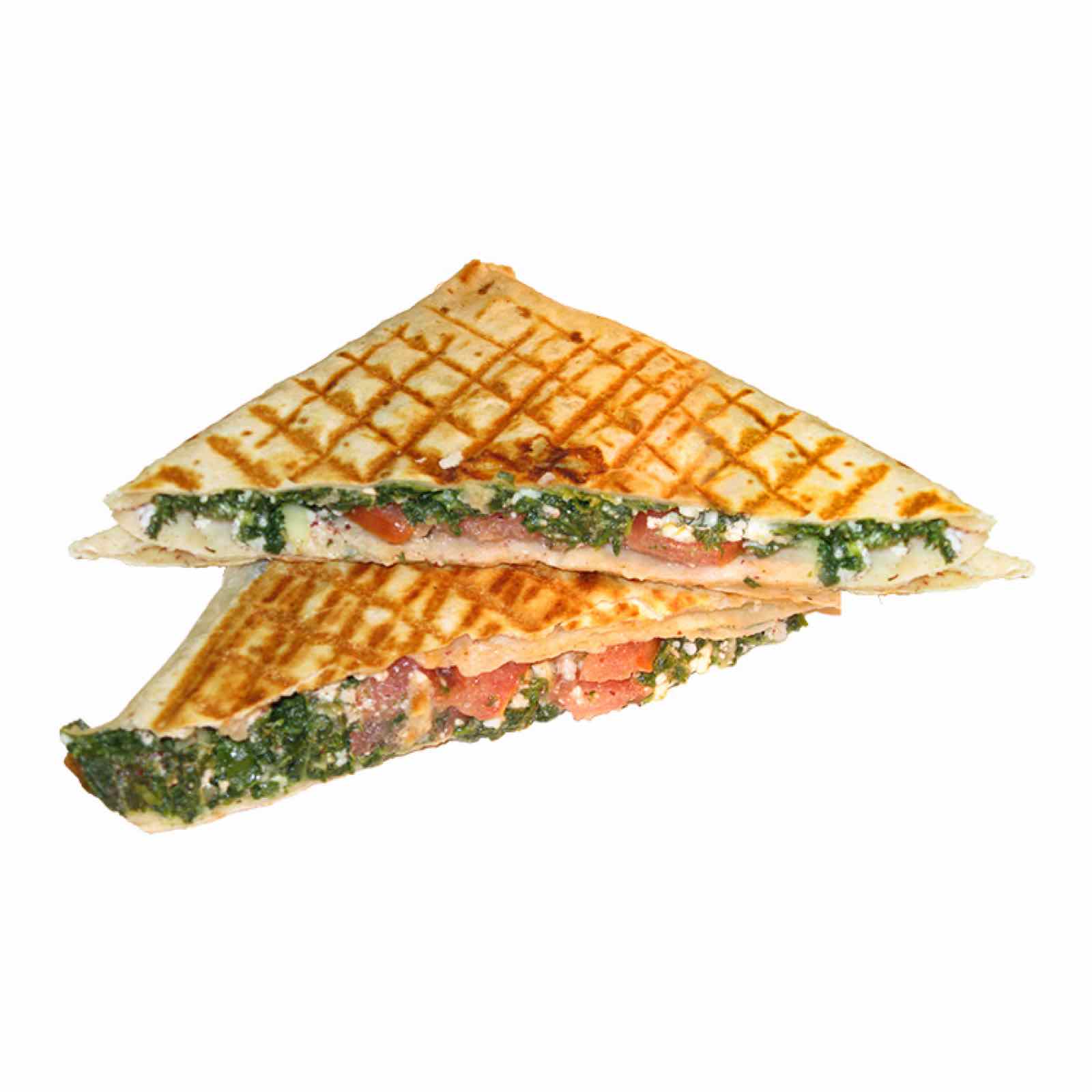 Spinach zaki with feta and mozzarella